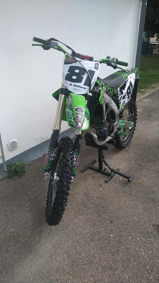 Kawasaki KX 450 F Motocross mit Rekluse RadiusX zu verkaufen 2012 — rear view