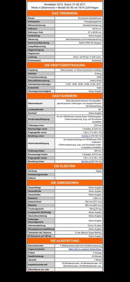 KTM 85 SX WSP Racing Sidecar MX Enduro Motocross Gespann Kinder 2012 — фото 14