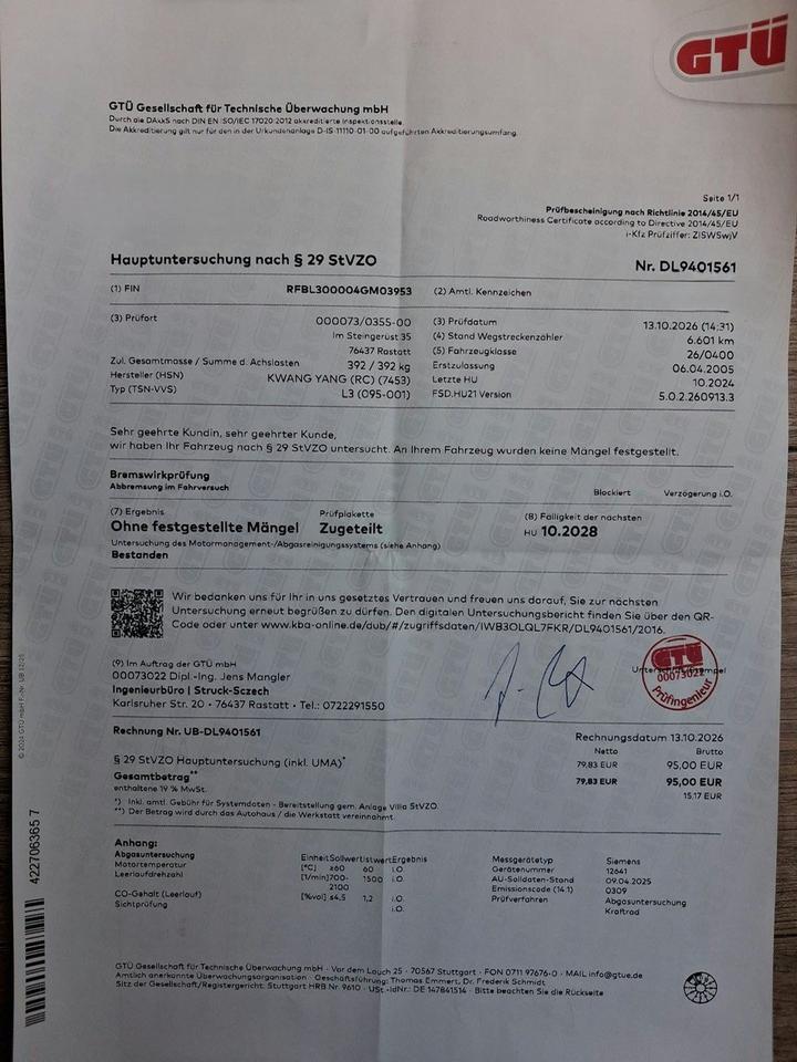 Kymco Meine Kymco 250 Sport "Angelina" | Nur 6.700 km | TÜV bis 10/2028 2005 — двигун 249 ccm