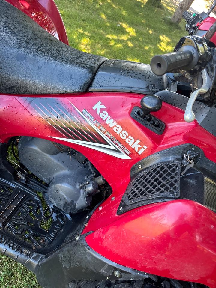 Kawasaki ATV Quad Rot mit Gepäckbox 2007 — вигляд ззаду