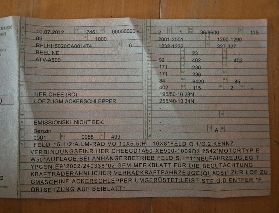  Beeline 50 PS Quad mit LOF-Zulassung – TÜV neu! 2004 — interior