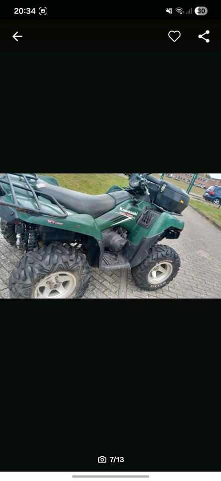 Kawasaki Gelöscht • Verkauf kawasaki quad atv 750ccm mit tüv und lof Zulassung 55 ps 2005 — engine 750 ccm